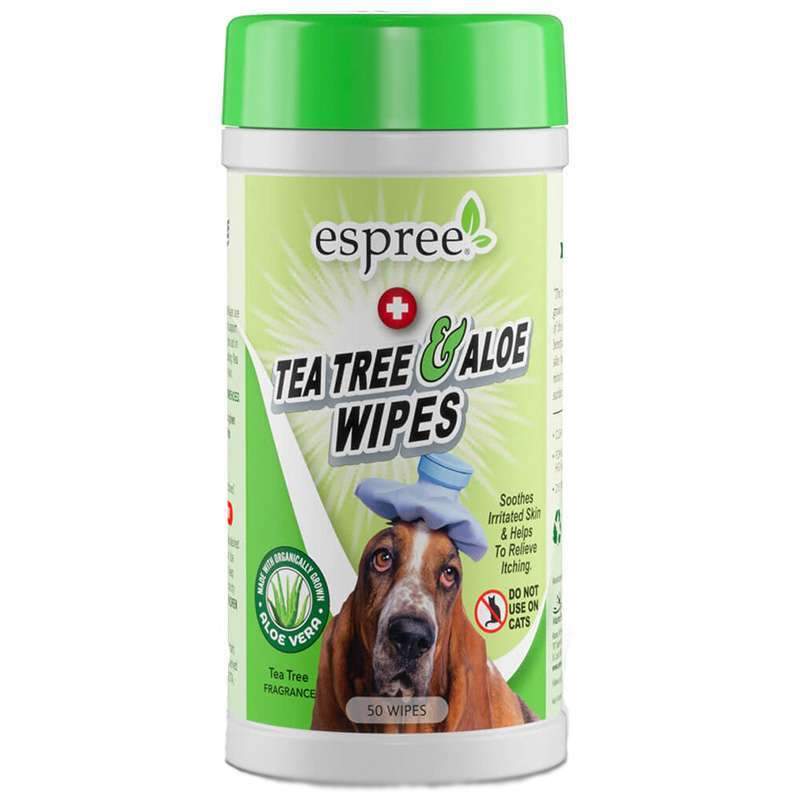 Espree (Эспри)Tea Tree and Aloe Healing Wipes - Влажные салфетки с ароматом чайного дерева для собак с проблемной кожей (50 шт./уп.) в E-ZOO