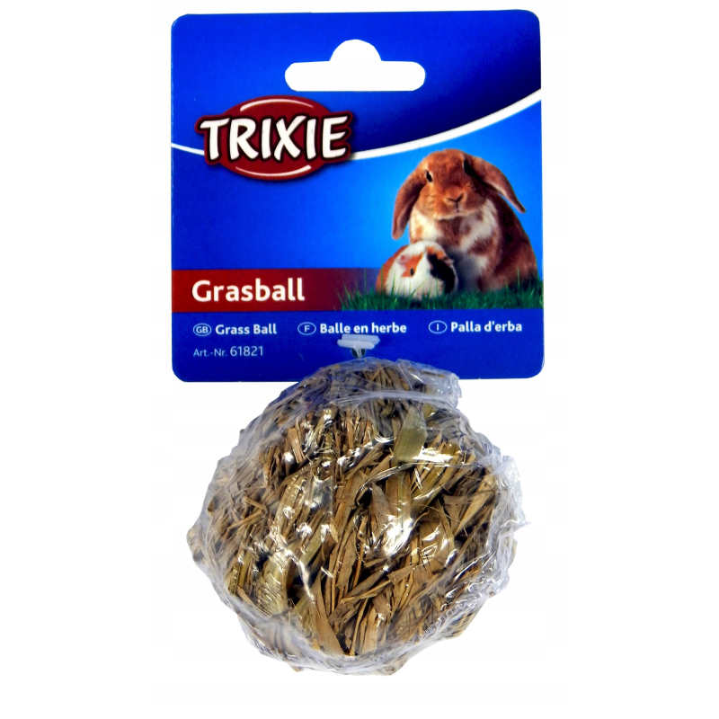 Trixie (Тріксі) Grass Ball with bell - Плетений м'яч із трави з дзвіночком для гризунів (6 см) в E-ZOO