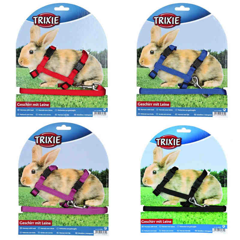 Trixie (Трикси) Harness with Leash for Rabbits and Guinea Pigs - Шлейка с поводком для кроликов и морских свинок (25-44 см) в E-ZOO