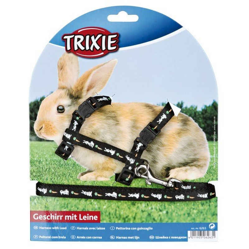 Trixie (Трикси) Rabbit Harness with Leash - Шлейка с поводком для кроликов с рисунком (25-44 см / 10 мм) в E-ZOO
