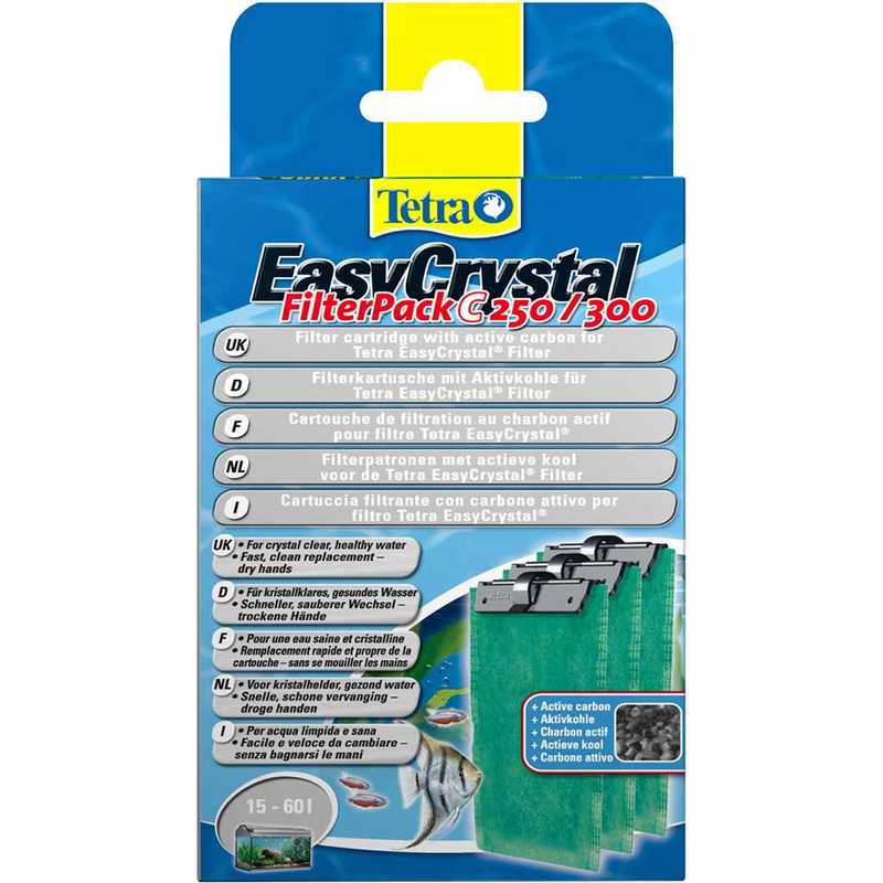 Tetra (Тетра) EasyCrystal Filter Pack 250/300 - Вкладыш для фильтров EasyCrystal c угольным наполнителем (3 шт./уп.) в E-ZOO