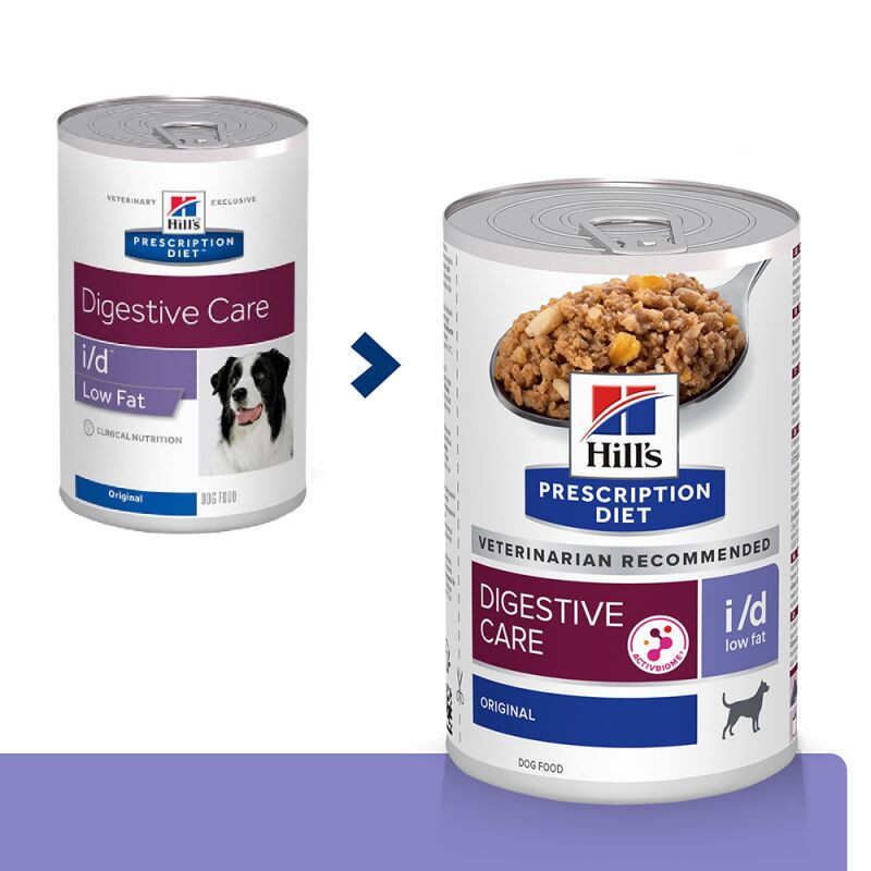 Hill's (Хиллс) Wet PD Canine i/d Digestive Care Low Fat (ActivBiome+) - Консервированный корм-диета со свининой и индейкой для собак при расстройствах пищеварения (360 г) в E-ZOO