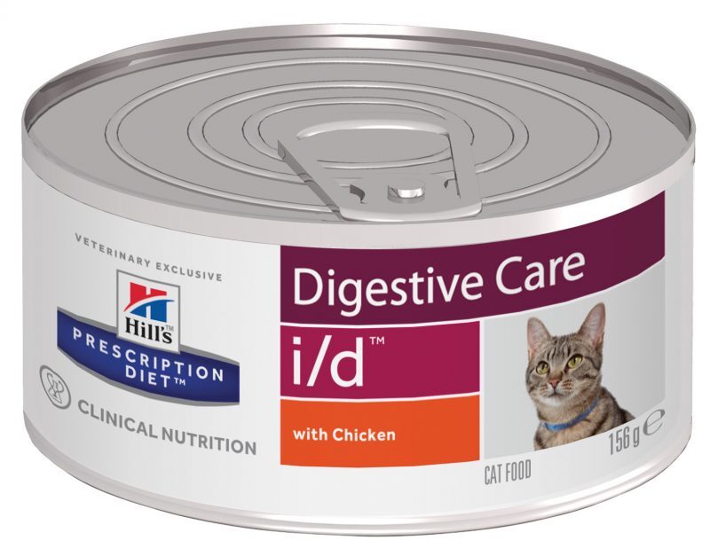 Hill's (Хиллс) Wet PD Feline i/d Digestive Care (ActivBiome+) - Консервированный корм-диета с курицей и смесью пребиотиков для кошек при расстройствах пищеварения (156 г) в E-ZOO