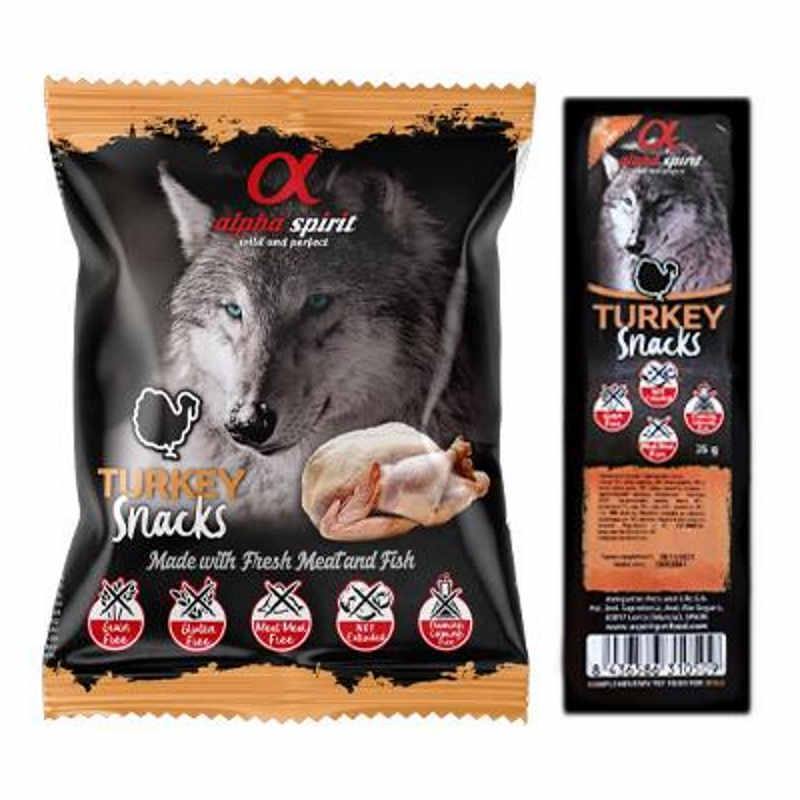 Alpha Spirit (Альфа Спирит) DOG Snacks Turkey - Полувлажное лакомство с индейкой для собак (35 г) в E-ZOO