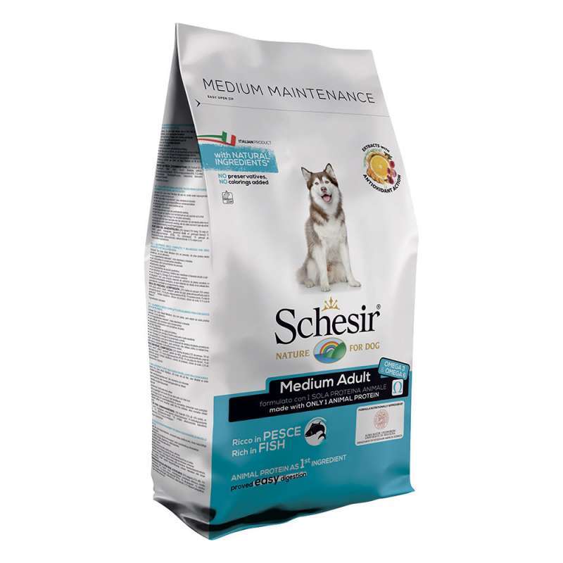 Schesir (Шезир) Dog Medium Adult Fish - Сухой монопротеиновый корм с рыбой для взрослых собак средних пород (3 кг) в E-ZOO