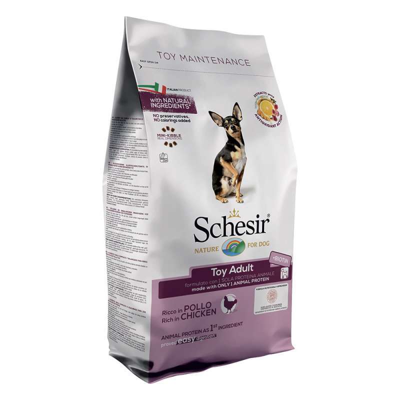 Schesir (Шезір) Dog Toy Adult - Сухий монопротеїновий корм з куркою для дорослих собак міні порід (2 кг) в E-ZOO