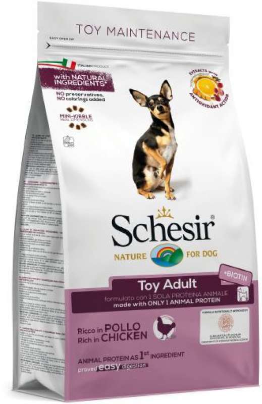 Schesir (Шезир) Dog Toy Adult - Сухой монопротеиновый корм с курицей для взрослых собак мини пород (2 кг) в E-ZOO