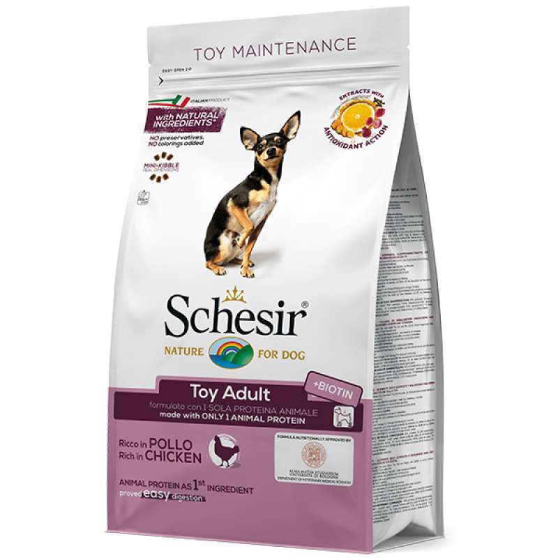 Schesir (Шезир) Dog Toy Adult - Сухой монопротеиновый корм с курицей для взрослых собак мини пород (2 кг) в E-ZOO