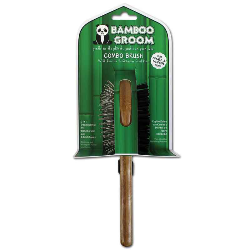 Bamboo Groom (Бэмбу Грум) Combo Brush - Двусторонняя бамбуковая щетка-расческа для собак и котов (Small/Medium) в E-ZOO