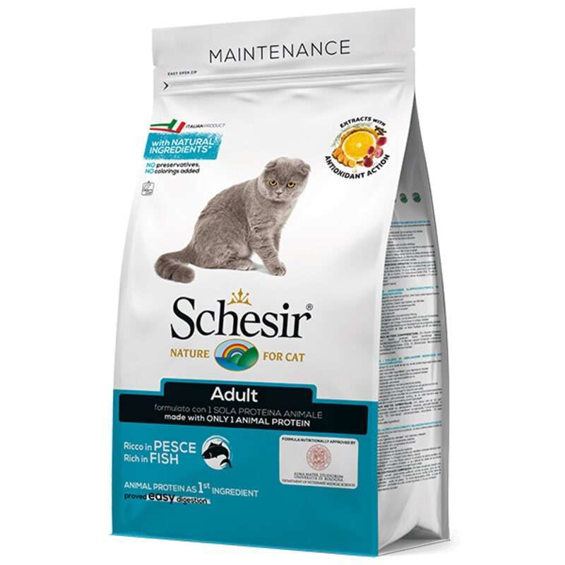Schesir (Шезір) Cat Adult Fish - Сухий монопротеїновий корм з рибою для дорослих котів (400 г) в E-ZOO
