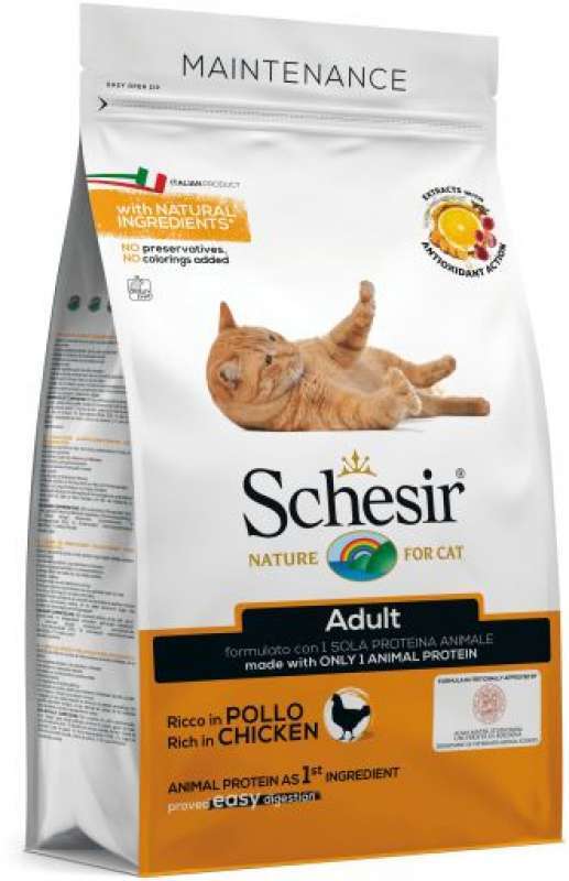 Schesir (Шезир) Cat Adult Chicken - Сухой монопротеиновый корм с курицей для взрослых котов (1,5 кг) в E-ZOO