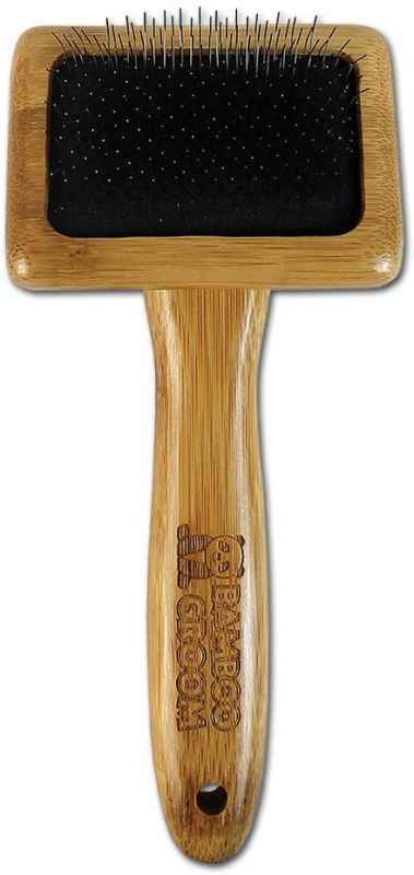 Bamboo Groom (Бэмбу Грум) Slicker Brush - Щетка-пуходерка с зубьями из нержавеющей стали для домашних животных (Medium) в E-ZOO