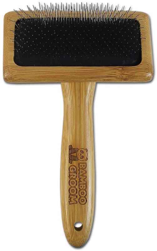 Bamboo Groom (Бэмбу Грум) Slicker Brush - Щетка-пуходерка с зубьями из нержавеющей стали для домашних животных (Medium) в E-ZOO