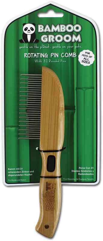 Bamboo Groom (Бэмбу Грум) Rotating Pin Comb 31 - Расческа с 31 переменным закругленным вращающимся зубом (31 зуб) в E-ZOO