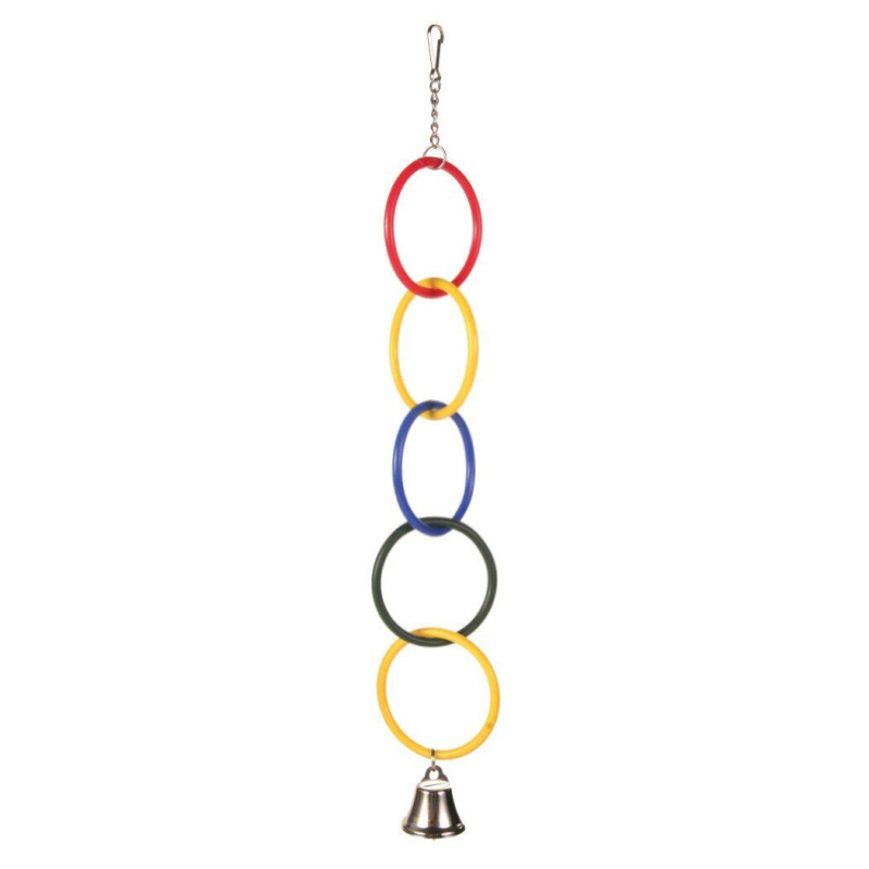 ТМ "Природа" Олимпийка Игрушка кольца с колокольчиком для волнистых попугаев (31,5 см) в E-ZOO