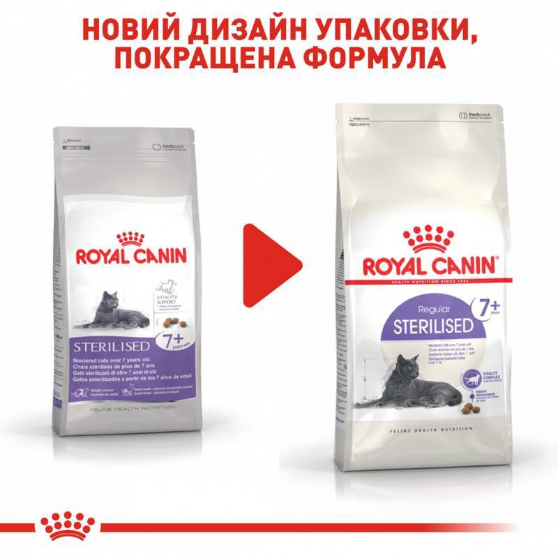Royal Canin (Роял Канин) Sterilised 7+ - Сухой полнорационный корм с птицей для котов и кошек после стерилизации старше 7 лет - Фото 8
