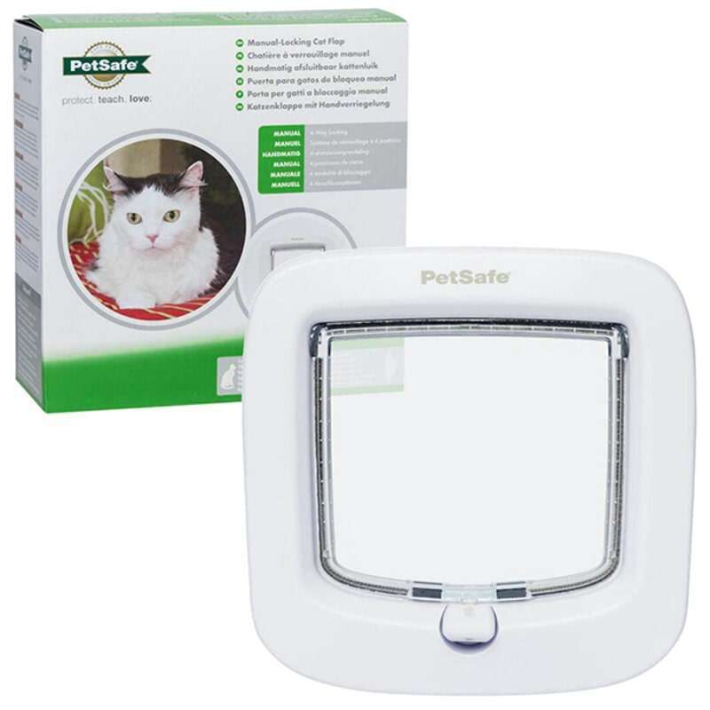 PetSafe (ПетСейф) Manual-Locking Cat Flap - Дверца с механическим замком для котов весом до 7 кг (21,9х21,9 см) в E-ZOO
