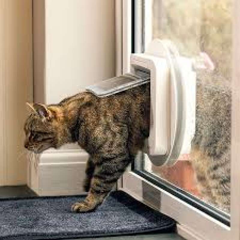 PetSafe (ПетСейф) Manual-Locking Cat Flap - Дверцята з механічним замком для котів вагою до 7 кг (21,9х21,9 см) в E-ZOO