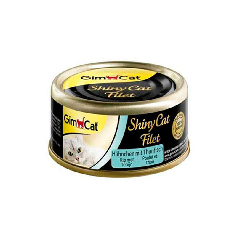 GimСаt (ДжимКэт) ShinyCat Filet - Консервированный корм с филе курицы и тунца для котов (70 г) в E-ZOO