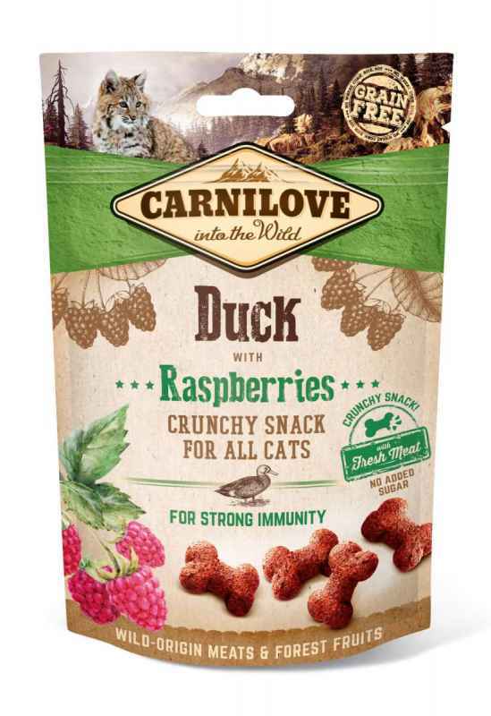 Carnilove (Карнилав) Cat Crunchy Snack Duck with Raspberries - Лакомство с уткой и малиной для поддержания иммунитета котов и кошек всех пород (50 г) в E-ZOO