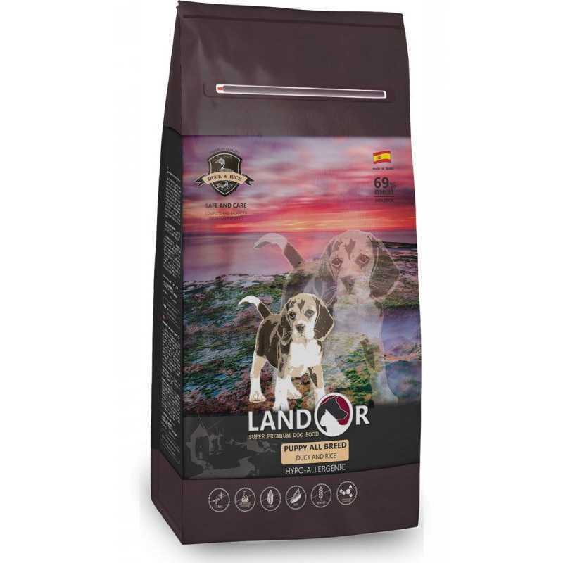 Landor (Ландор) Puppy All Breed Duck & Rice - Сухий корм з качкою та рисом для цуценят всіх порід у віці від 1 до 18 місяців (1 кг) в E-ZOO