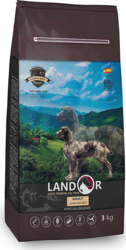 Landor (Ландор) Adult All Breed Lamb & Rice - Сухий корм з ягням і рисом для дорослих собак всіх порід (3 кг) в E-ZOO