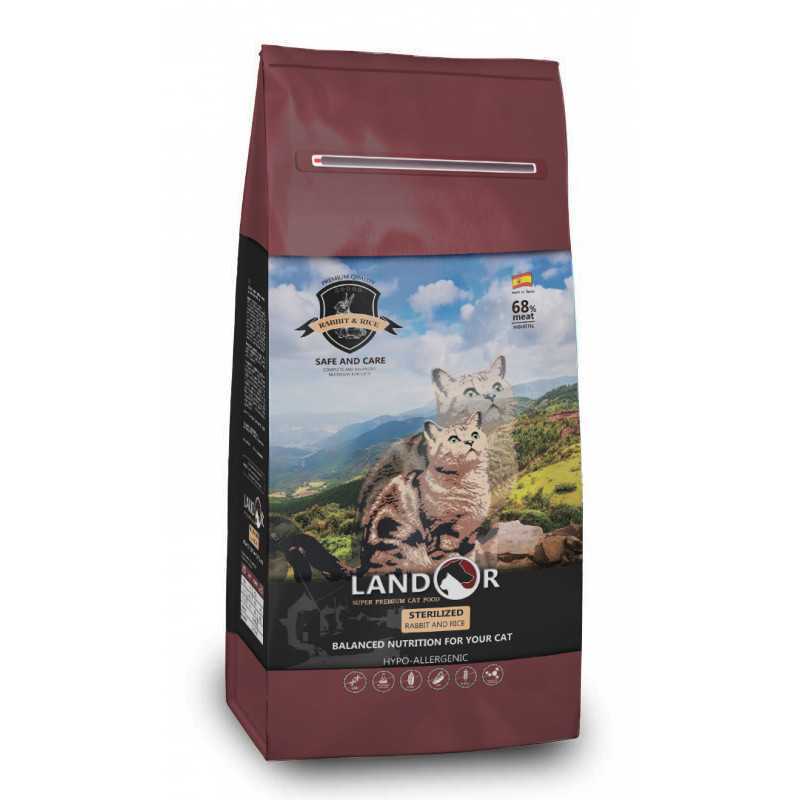 Landor (Ландор) Sterilized&Light Cat Rabbit&Rice - Сухой корм с кроликом и рисом для стерилизованных котов и кошек с лишним весом (10 кг) в E-ZOO