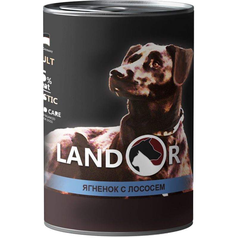 Landor (Ландор) Adult All Breed Lamb&Salmon - Консервированный корм с ягненком и лососем для собак всех пород (400 г) в E-ZOO