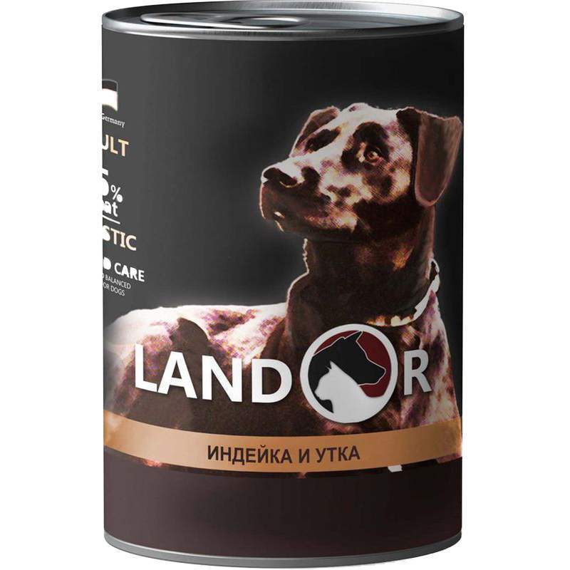 Landor (Ландор) Adult All Breed Turkey&Duck - Консервированный корм с уткой и индейкой для собак всех пород (400 г) в E-ZOO