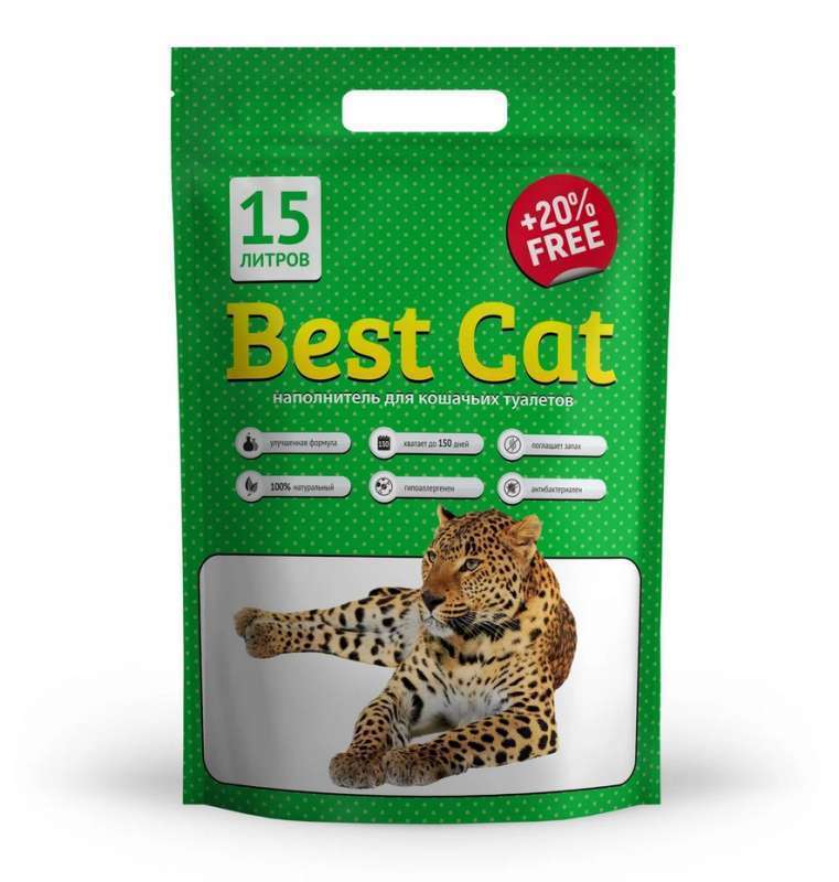 Best Cat (Бест Кет) Green Apple - Наповнювач силікагелевий для котячого туалету (15 л) в E-ZOO