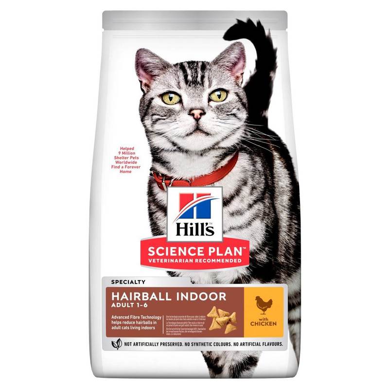 Hill's (Хиллс) Science Plan Hairball Control Adult with Chicken - Сухой корм с курицей для взрослых кошек, предотвращяющий появление комков шерсти (1,5 кг) в E-ZOO