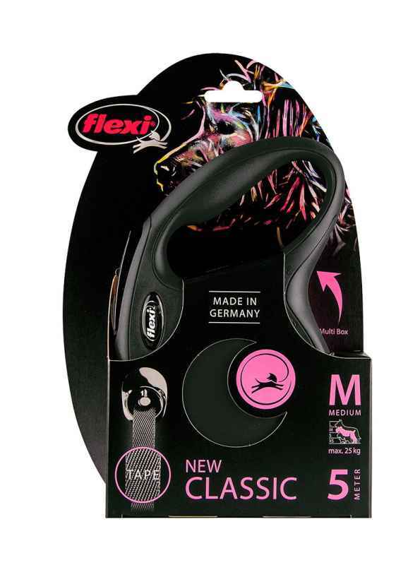 Flexi (Флекси) New Classic M - Поводок-рулетка для собак, лента (5 м, до 25 кг) (M) в E-ZOO
