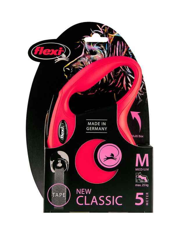 Flexi (Флекси) New Classic M - Поводок-рулетка для собак, лента (5 м, до 25 кг) (M) в E-ZOO