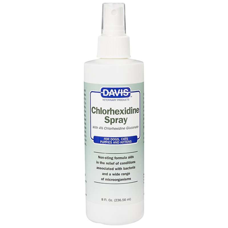 Davis (Девіс) Chlorhexidine Spray - Спрей з хлоргексидином для собак і котів із захворюваннями шкіри та шерсті (237 мл) в E-ZOO