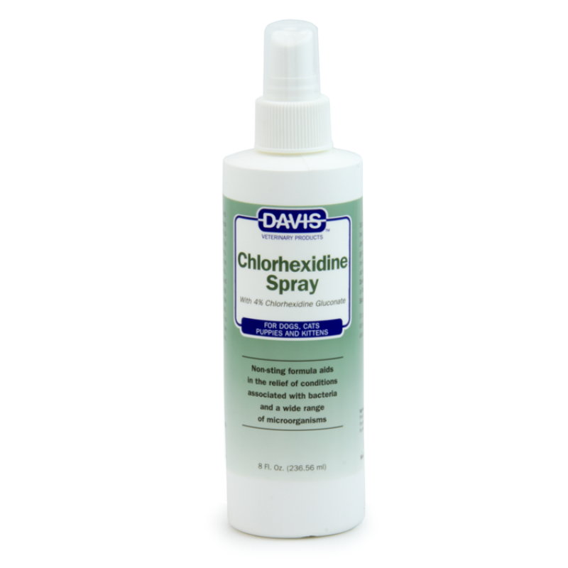 Davis (Девіс) Chlorhexidine Spray - Спрей з хлоргексидином для собак і котів із захворюваннями шкіри та шерсті (237 мл) в E-ZOO