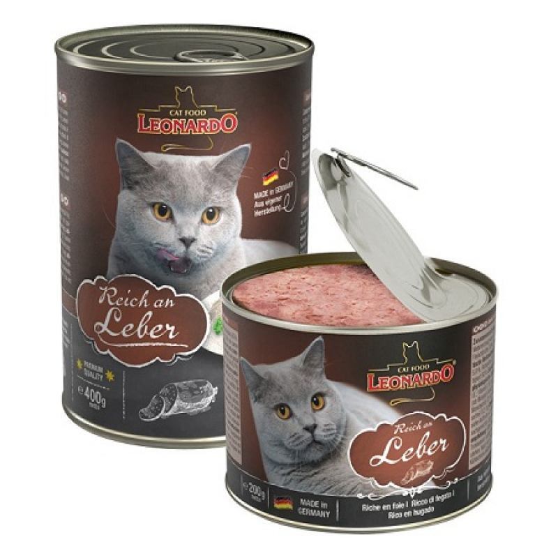 Leonardo (Леонардо) Reich an Leber - Консервированный корм с мясом птицы и печенью для кошек (400 г) в E-ZOO