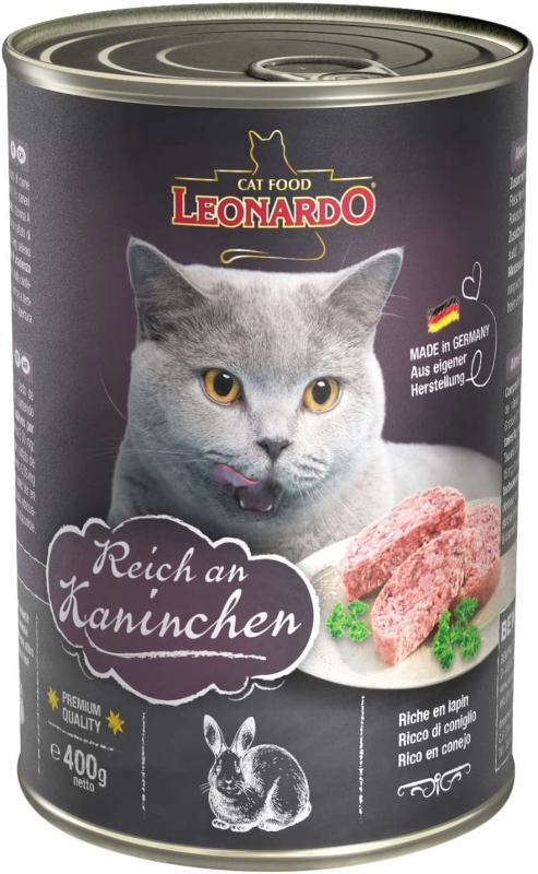 Leonardo (Леонардо) Reich an Rabbit - Консервований корм з кроликом для котів (400 г) в E-ZOO