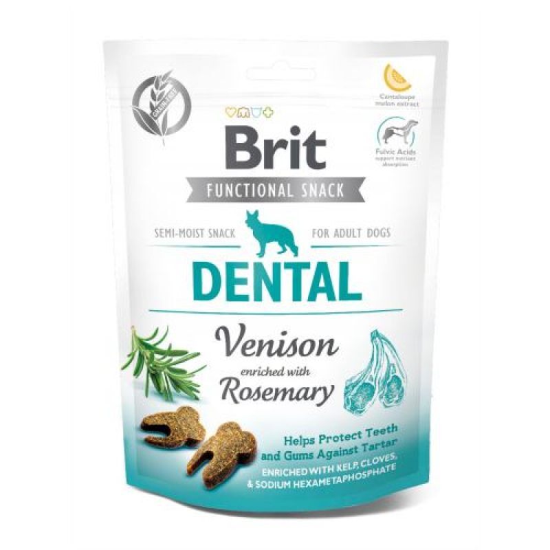 Brit Care (Бріт Кеа) Dog Functional Snack Dental – Функціональні ласощі з олениною і розмарином для захисту зубів і ясен для дорослих собак всіх порід (150 г) в E-ZOO
