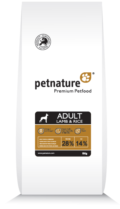 PetNature (ПэтНейче) ADULT LAMB & RICE - Сухой корм с ягненком и рисом для взрослых собак всех пород (15 кг) в E-ZOO