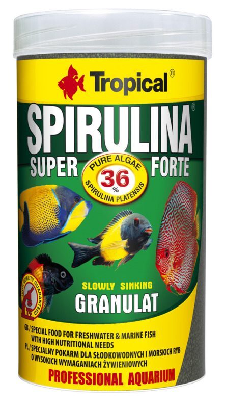 Tropical (Тропикал) Super Spirulina Forte Granulat - Растительный гранулированный корм с содержанием 36% спирулины (550 г) в E-ZOO