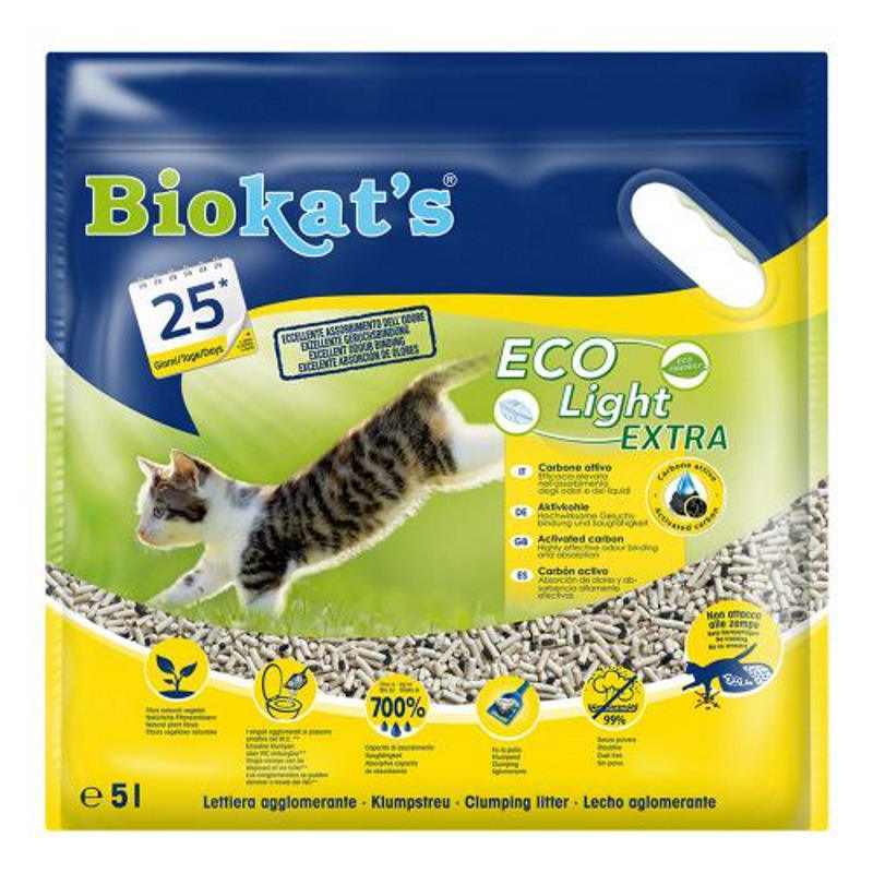 Biokat's (Биокетс) ECO Light EXTRA - Наполнитель Тофу комкующийся для кошачьего туалета с углем (5 л) в E-ZOO