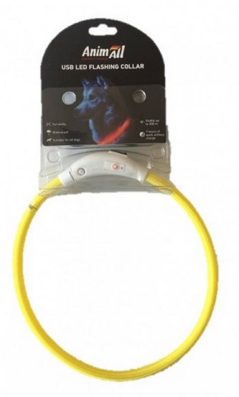 AnimAll (ЭнимАлл) Collar LED - Светящийся ошейник для кошек и собак с водоотталкивающим покрытием (70 см) в E-ZOO