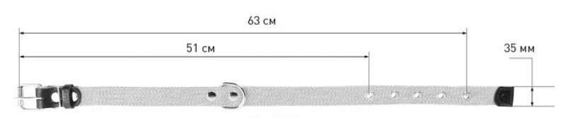 Collar (Коллар) - Ошейник брезентовый со светоотражающей нитью (2,0х31-41 см) в E-ZOO