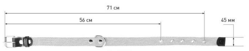 Collar (Коллар) - Ошейник брезентовый, двойной со светоотражающей нитью (2,5х41-53 см) в E-ZOO