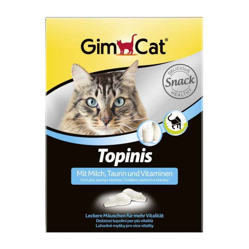 Gimcat (ДжимКет) Topinis - Вітамінні мишки з молоком і таурином для поліпшення травлення котів і кішок (220 г) в E-ZOO