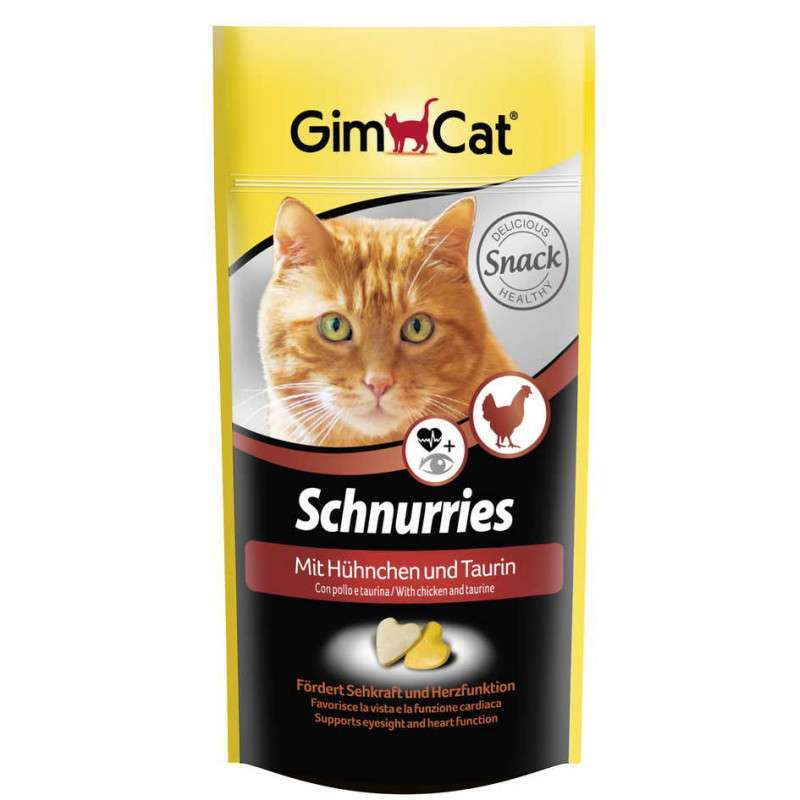 GimCat (ДжимКэт) Schnurries - Витаминные сердечки для кошек с таурином и курицей (40 г) в E-ZOO