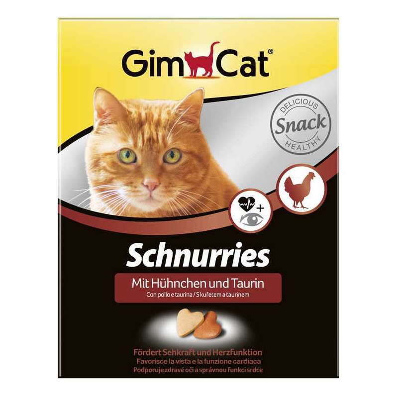 GimCat (ДжимКет) Schnurries - Вітамінні сердечки для котів з таурином та куркою (420 г) в E-ZOO
