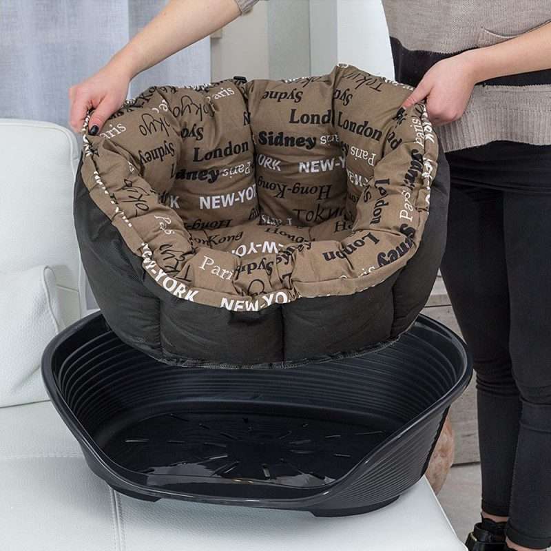 Ferplast (Ферпласт) Sofa Cities Cushion - Подушка из х/б ткани к пластиковому лежаку для собак мелких пород и котов (73х55х27 см) в E-ZOO