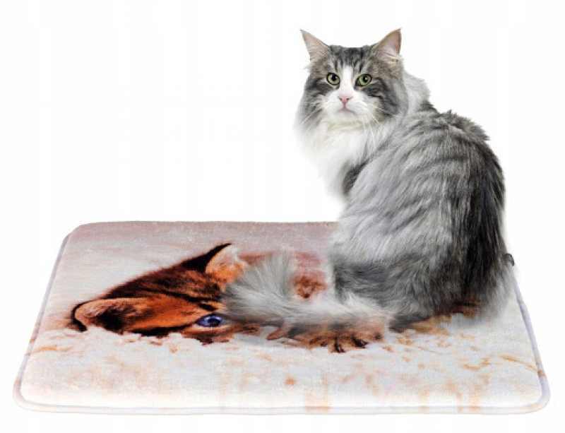 Trixie (Трикси) Tilly Lying Mat - Бежевый матрас с рисунком кошки для котов и кошек (50х40 см) в E-ZOO