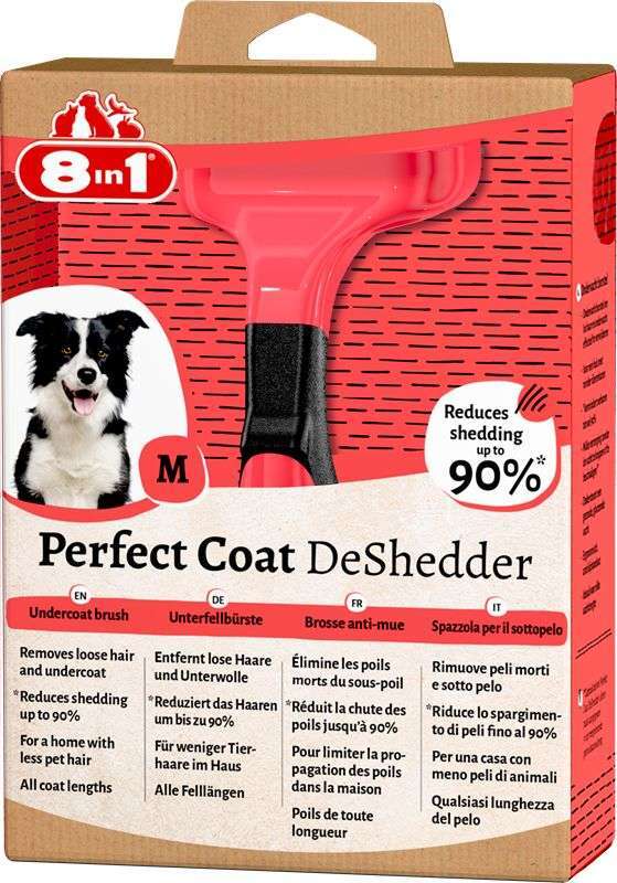 8in1 (8в1) Perfect Coat DeShedder Dog - Дешеддер для вычесывания собак (M) в E-ZOO